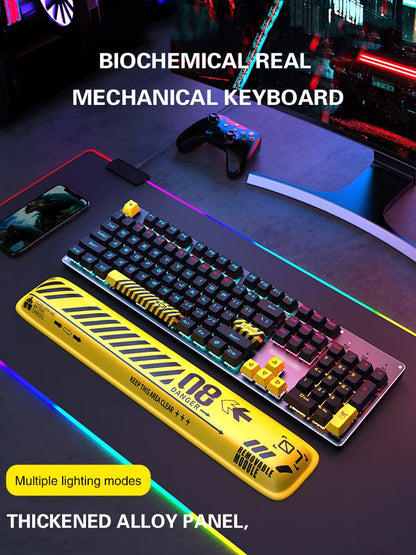 104Key Gaming Mechanical Keyboard 2.4G  Bluetooth Wired Keyboard RGB HotSwap Gamer sem fio teclado mecanino