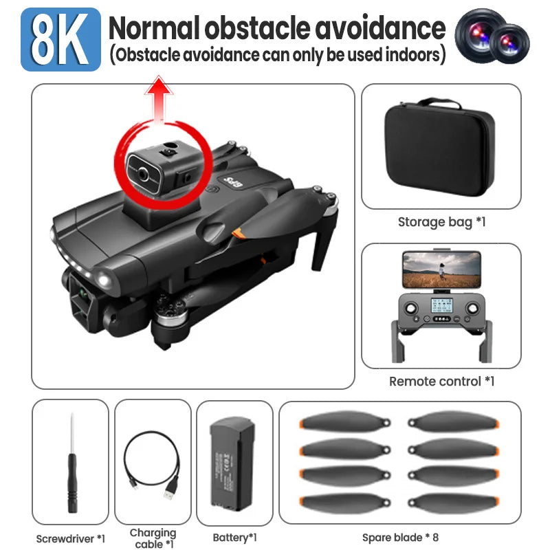 For Xiaomi V198GPS Drone ESC 8K Profesional HD Camera Brushless Obstacle Avoidance Aerial Optical Foldable Quadcopter Mini Dron