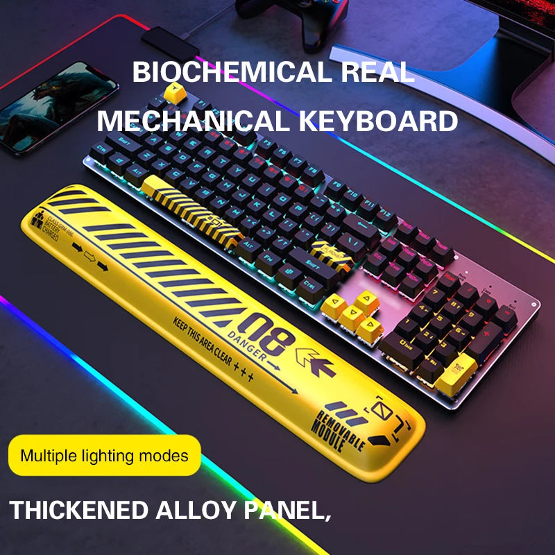 104Key Gaming Mechanical Keyboard 2.4G  Bluetooth Wired Keyboard RGB HotSwap Gamer sem fio teclado mecanino