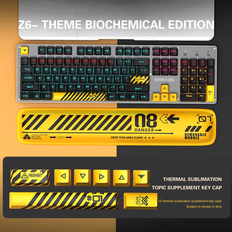 104Key Gaming Mechanical Keyboard 2.4G  Bluetooth Wired Keyboard RGB HotSwap Gamer sem fio teclado mecanino