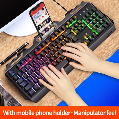 RGB Gamer Keyboard Gaming Keyboard and Mouse Headphone Gamer Kit Backlit USB Wired Computer KeyboardFor Pc Laptop 3 In1 Teclado