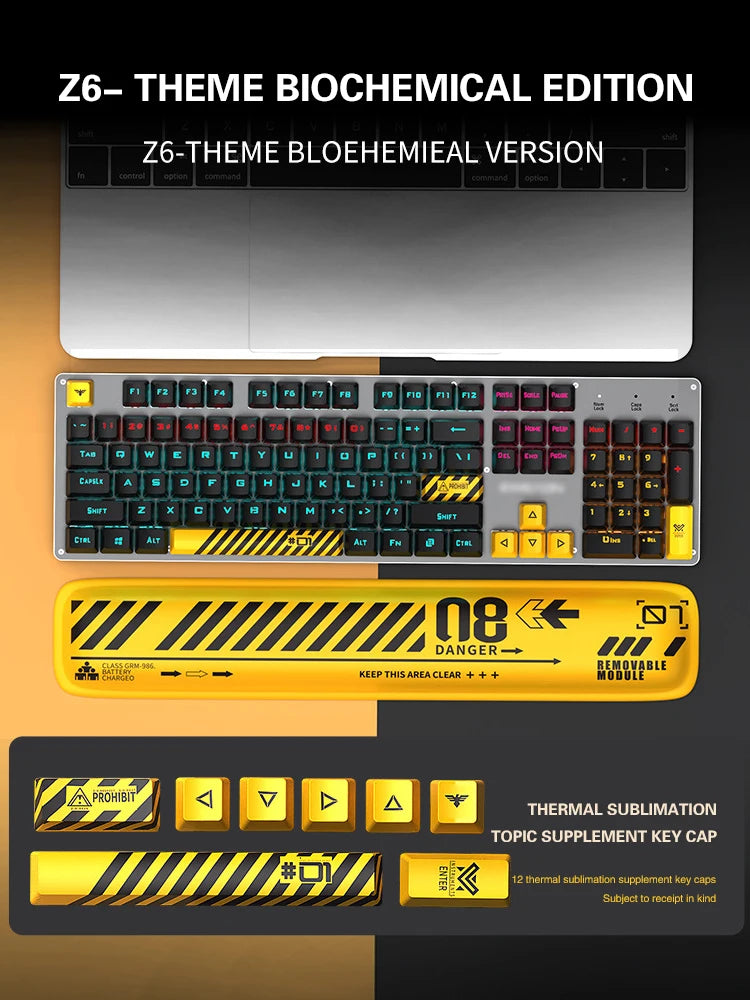 104Key Gaming Mechanical Keyboard 2.4G  Bluetooth Wired Keyboard RGB HotSwap Gamer sem fio teclado mecanino