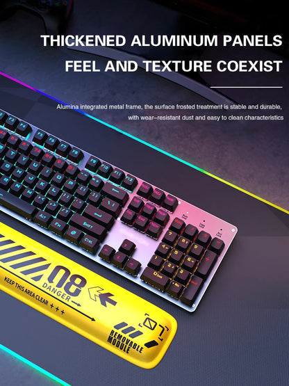 104Key Gaming Mechanical Keyboard 2.4G  Bluetooth Wired Keyboard RGB HotSwap Gamer sem fio teclado mecanino